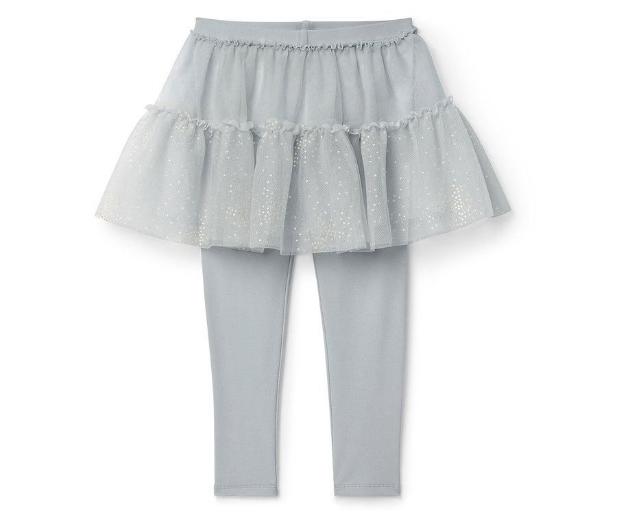 Kék leggings tüllszoknyával.