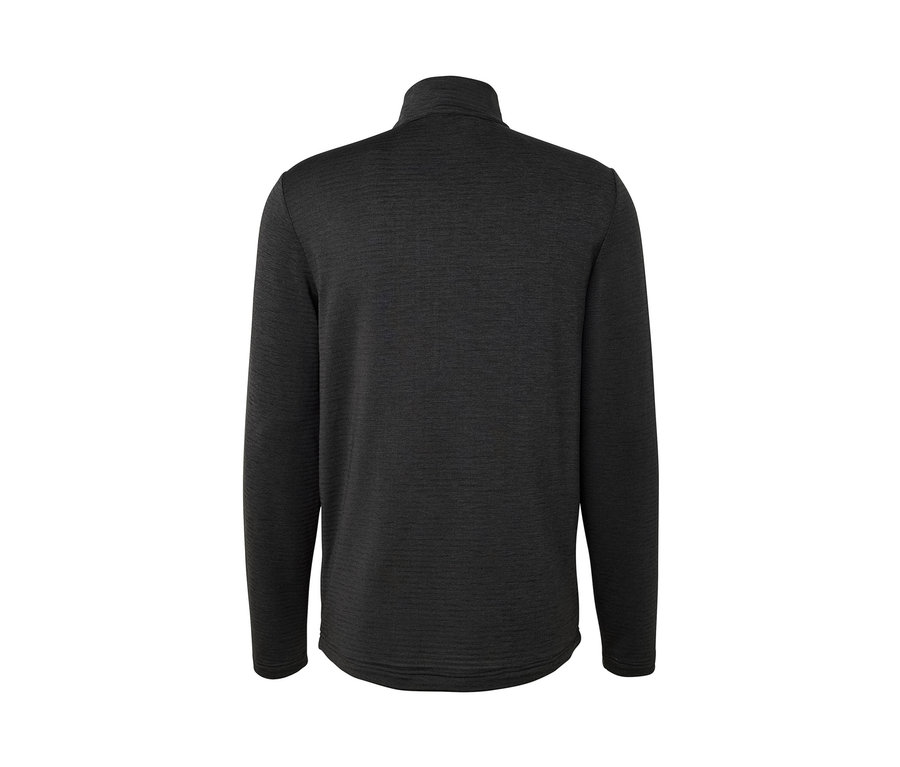 Hátulról látható antracit színű, hosszú ujjú funkcionális outdoor felső.