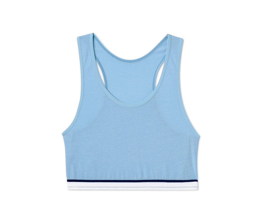 Világoskék 2 lány bustier melltartó szettben