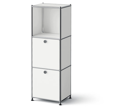 »CN3 Slim Line« fém komód, 2 lenyíló ajtóval, fehér