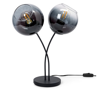 Asztali lámpa füstüvegből készült ernyőkkel