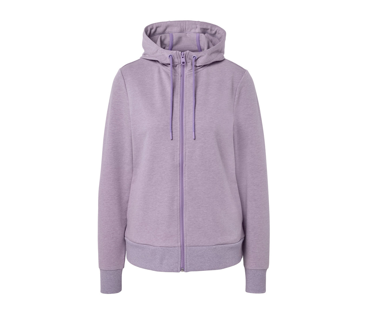 Lila cipzáras kapucnis szabadidőfelső.
