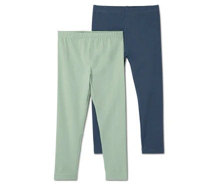 Két leggings: egy világoszöld, egy sötétkék.