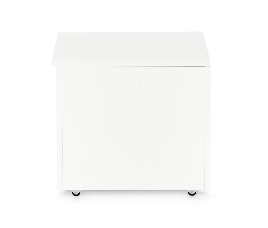 Egy fehér színű, 50 cm széles tárolós pad.