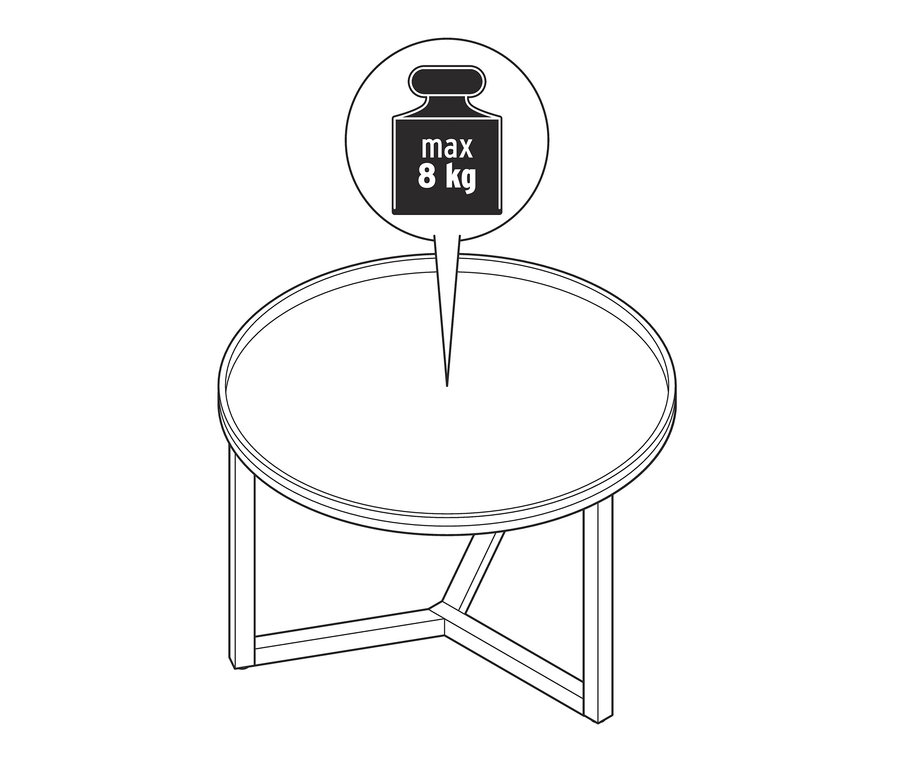 Illusztráció egy kerek dohányzóasztalról.