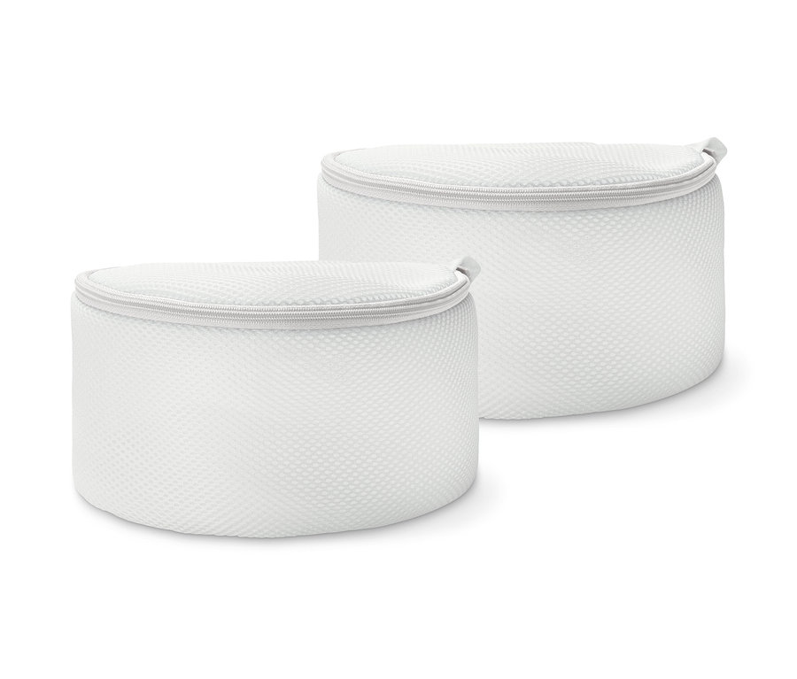 Két fehér mosóháló melltartóhoz.