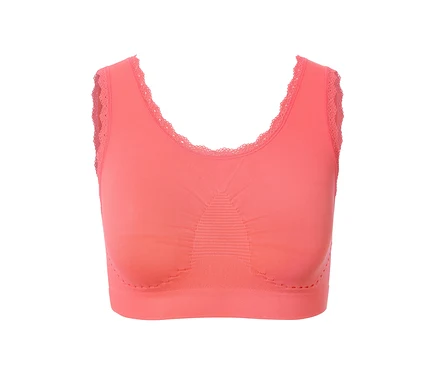 Papaya színű, varrásmentes, csipkés bustier.