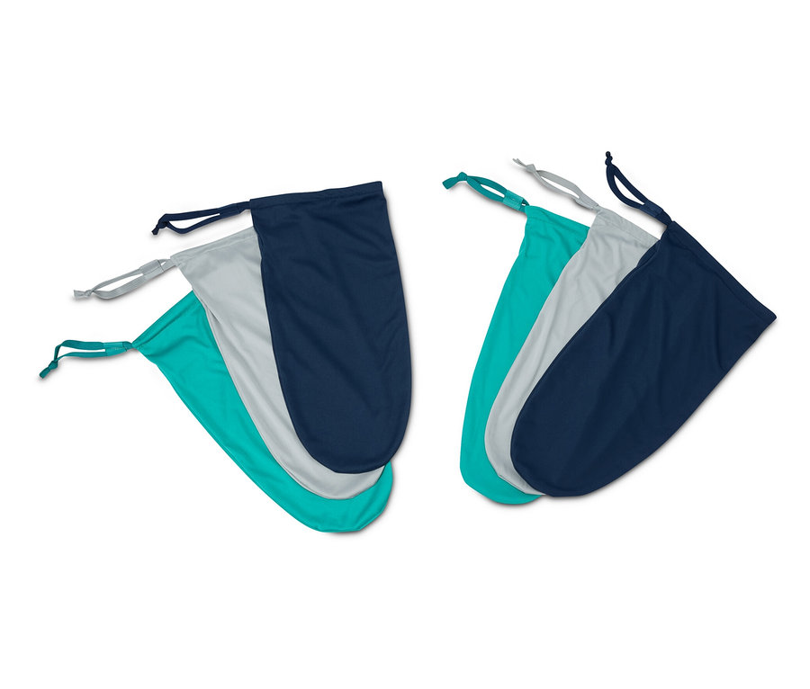 Hat utazó cipős- és mosózsák türkiz, szürke és sötétkék színben.