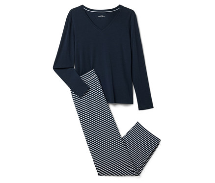 Női pizsama, csíkos/sötétkék