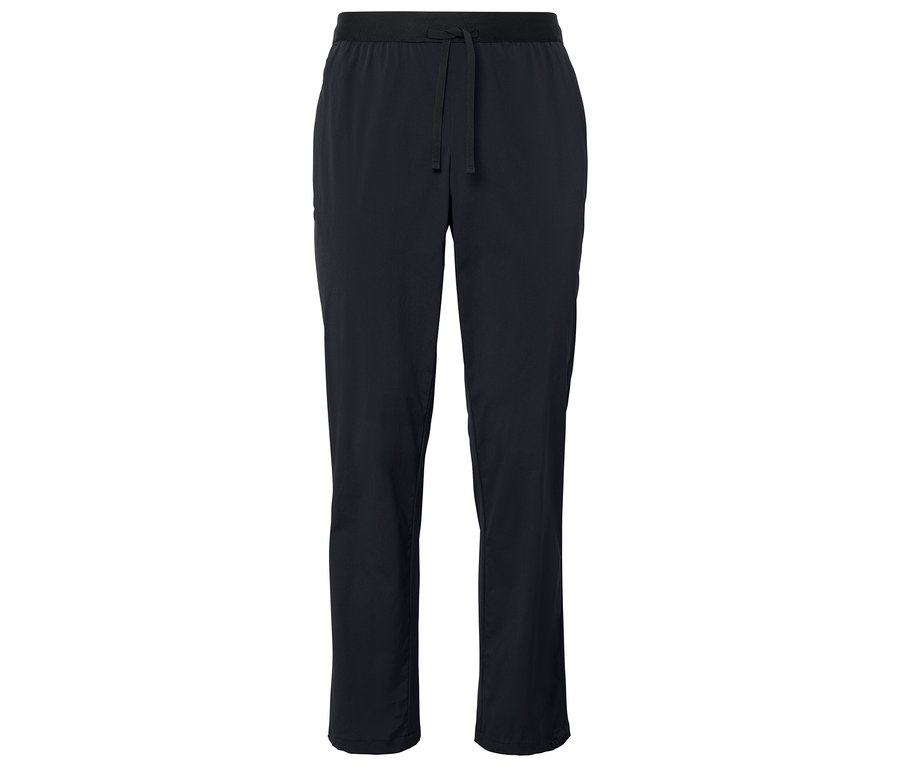 Sötétkék funkcionális nadrág húzózsinórral.