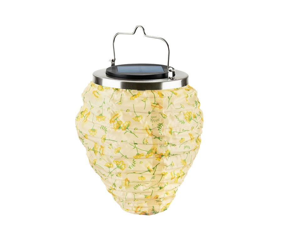 Virágmintás, kicsi napelemes lampion.