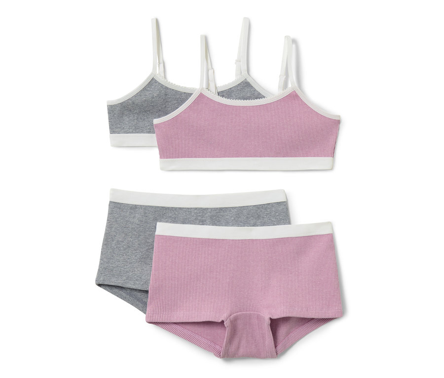 Szürke és rózsaszín 2 lány melltartó és alsó szett.
