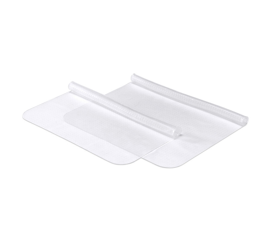 Két szilikon frissentartó fólia, 2 db, feltekerve egy fehér háttér előtt.