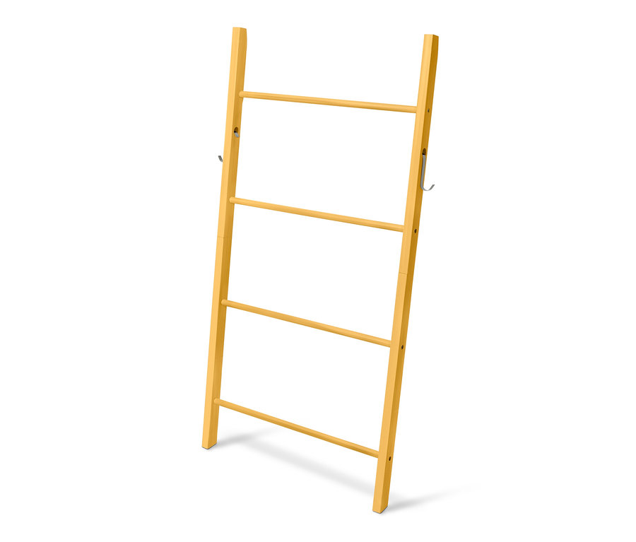 Sárga fa törölközőtartó létra.
