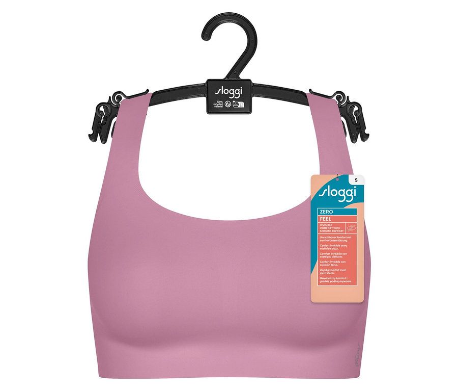 Lila sloggi ZERO Feel 2.0 top fekete akasztón.