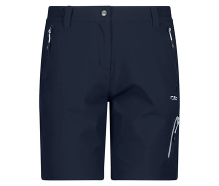 A zsebekkel ellátott, sötétkék CMP Damen-4-Wege-Stretch-Bermuda-Shorts közeli képe.