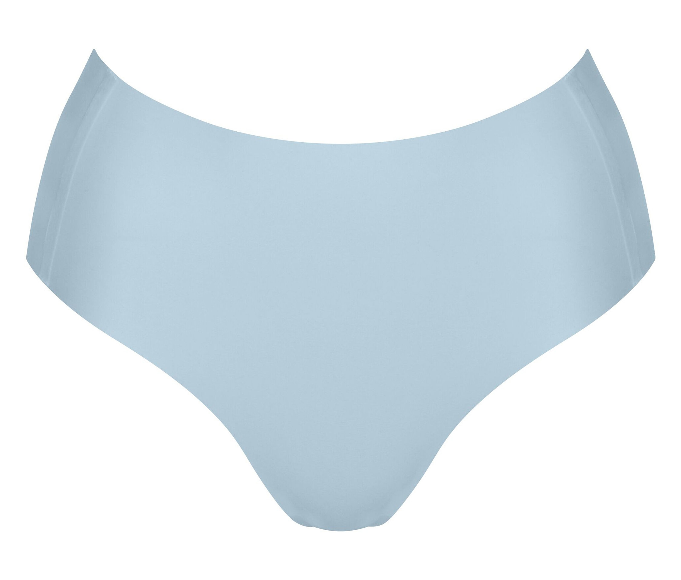 Világoskék női alsónemű fehér háttérrel.
