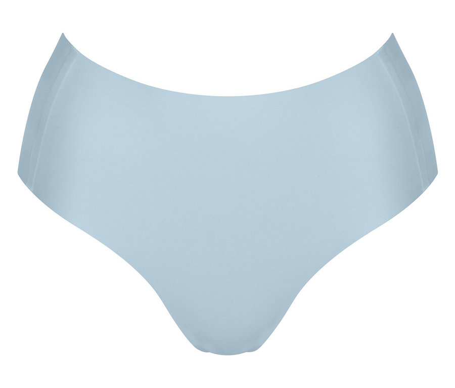 Világoskék női alsónemű fehér háttérrel.