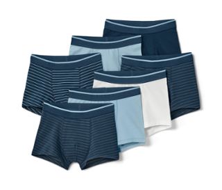 1x fehér, 2x világoskék, 2x sötétkék-barna csíkos, 1x sötétkék-világoskék csíkos, 1x sötétkék