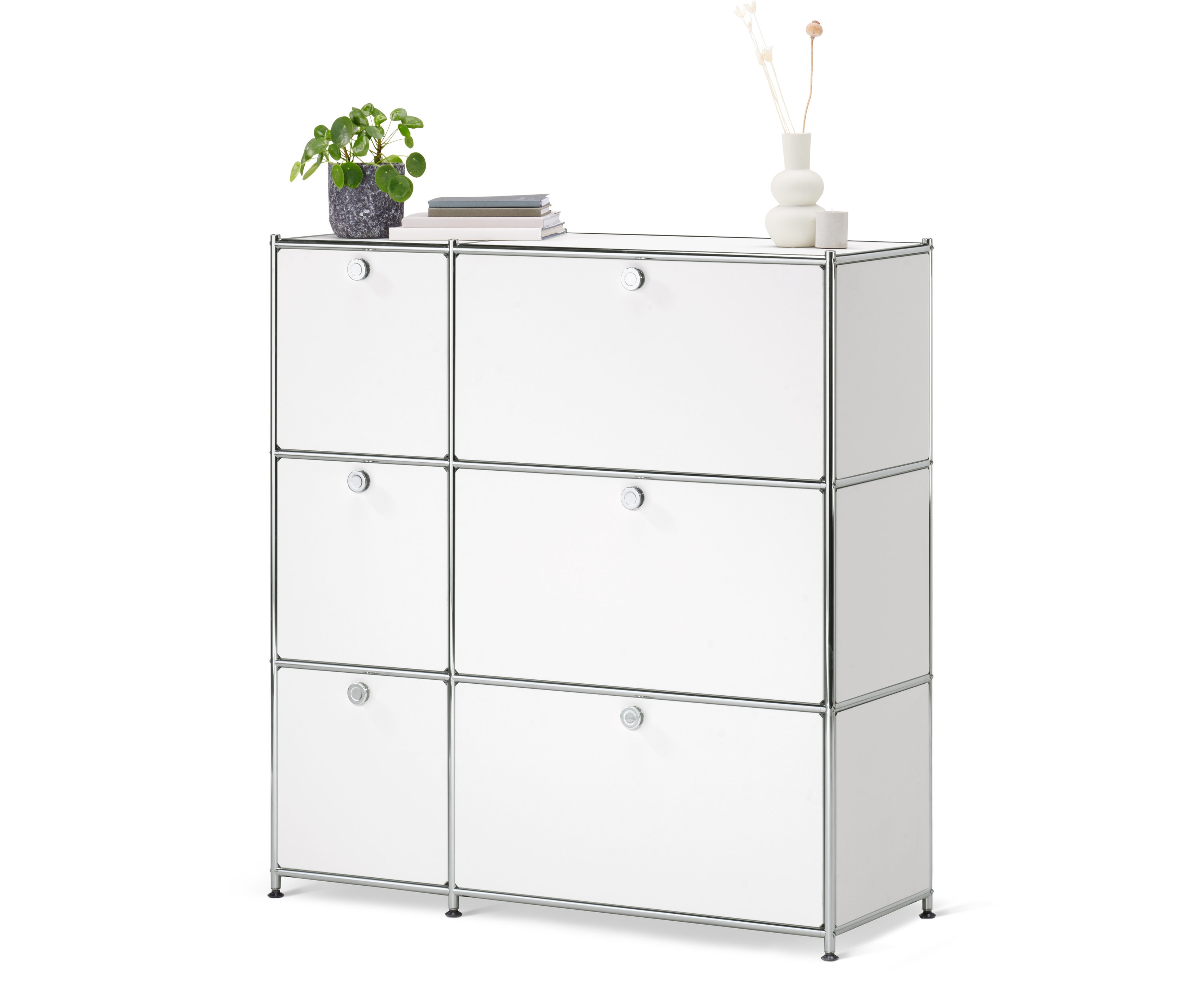 Fehér »CN3« komód, 6 ajtós.