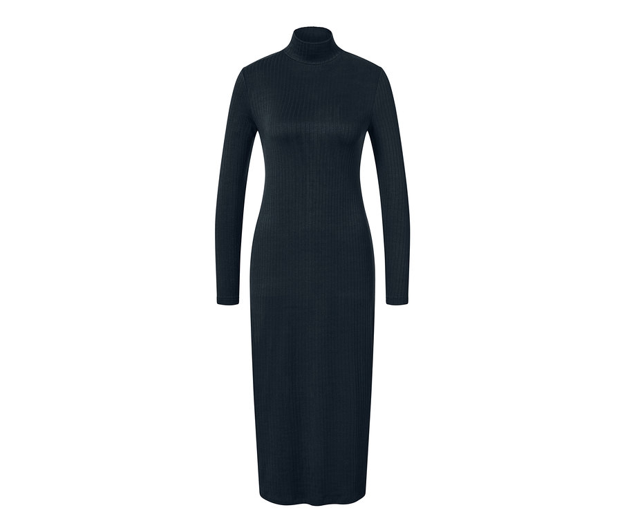 Fekete, hosszú ujjú dzsörzéruha.