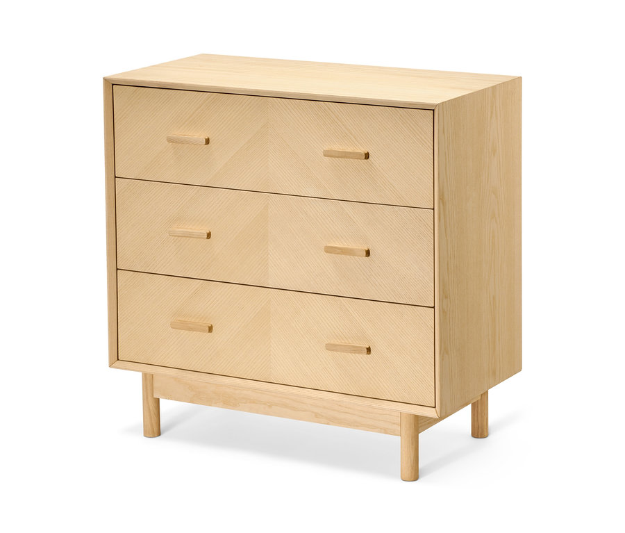 Komód, 3 fiókos, kőris.