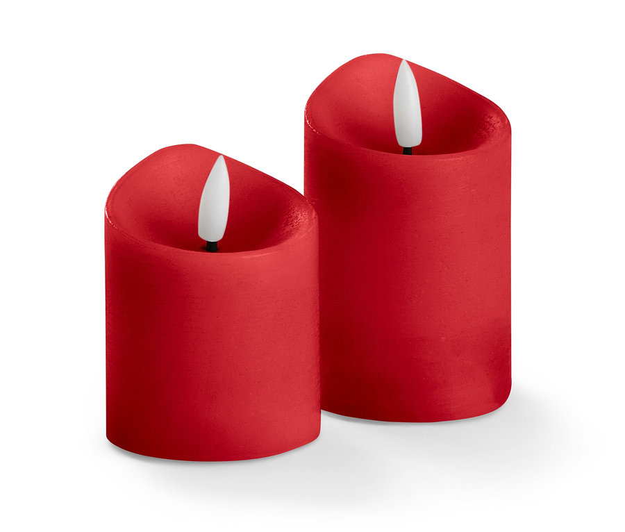Két piros LED-es valódi viaszgyertya.