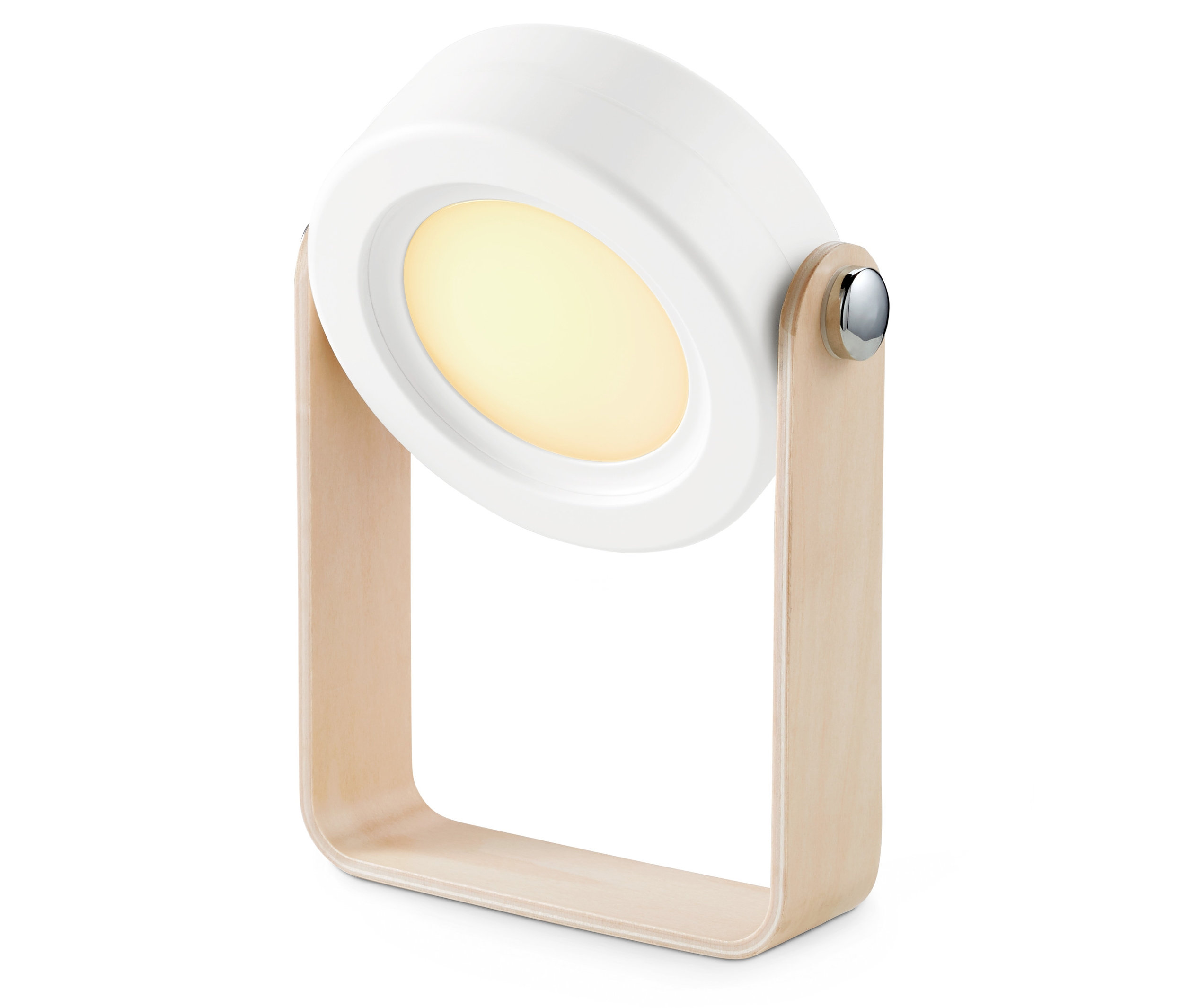 Egy összecsukható LED-es lámpa fehér háttérrel.