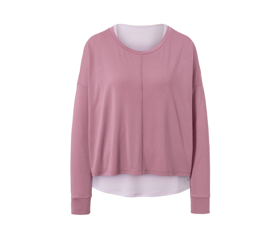 Rózsaszínű, hosszú ujjú 2 az 1-ben sportfelső.