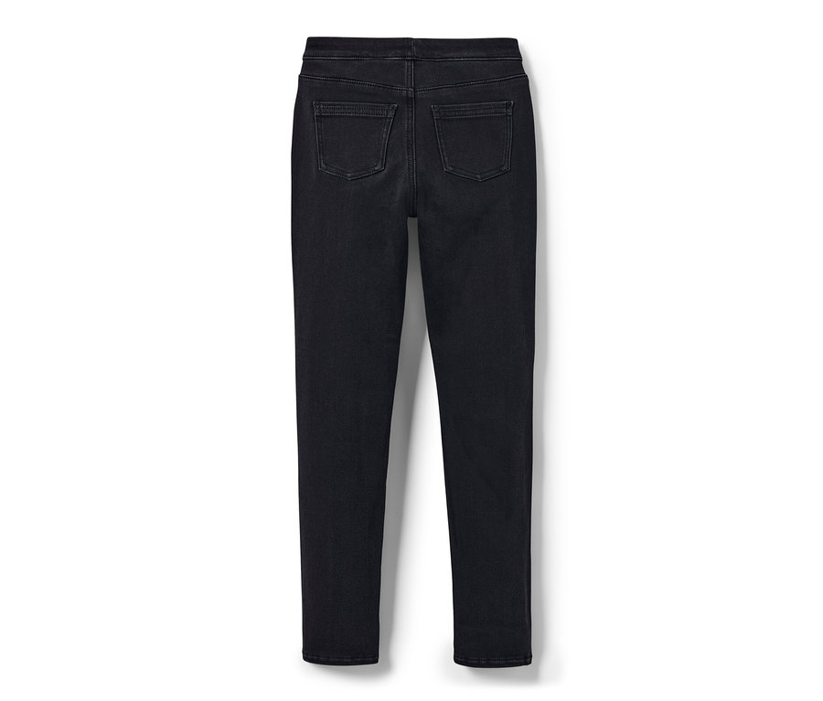 Hátulnézetből fekete gyerek treggings – Fit »Jule«.