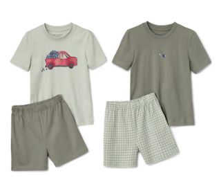 1x khaki mit Blaubeer-Print