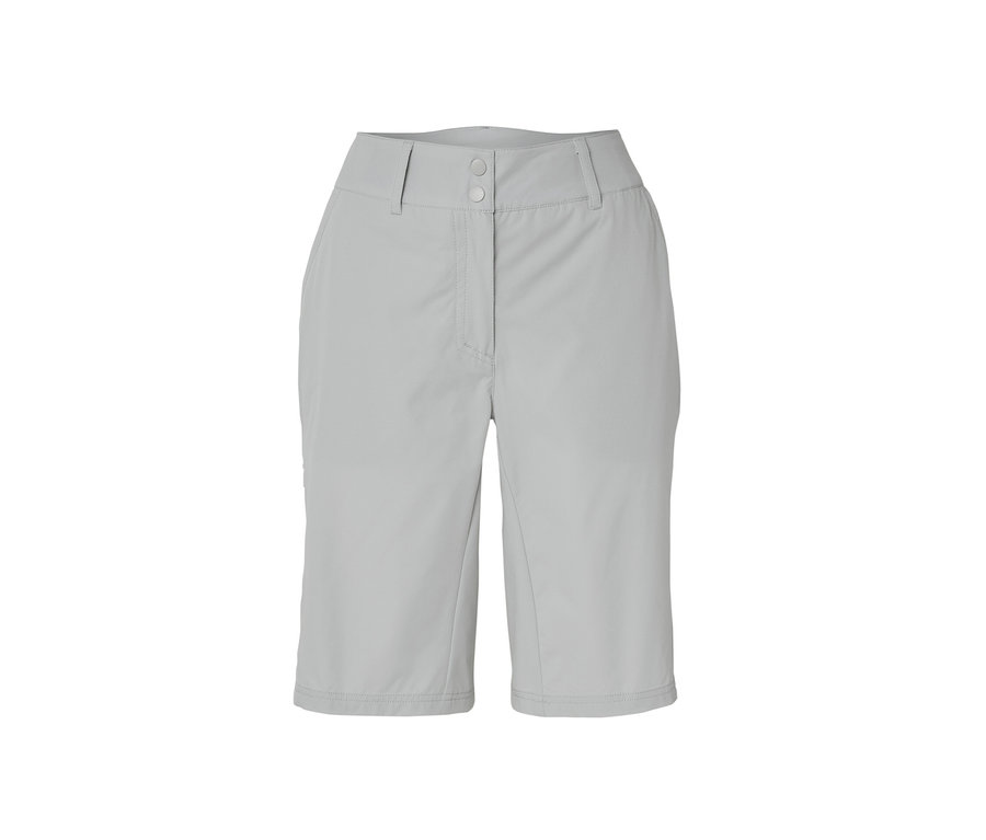 Szürke »Pro« rövidnadrág kerékpározáshoz és túrázáshoz, fehér háttérrel.