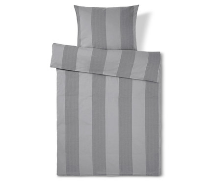 Finom flanel ágynemű, csíkos, szürke, egyszemélyes