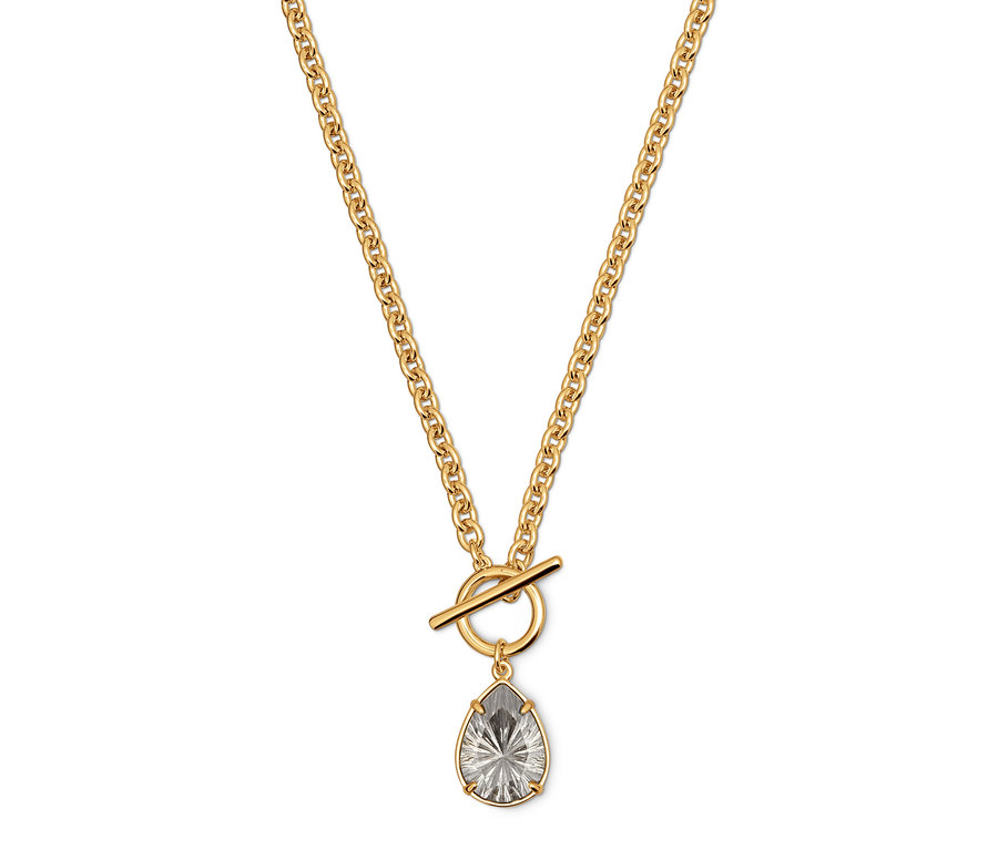 Arany nyaklánc csepp alakú medállal.