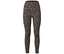 Barna leggings fekete leopárdmintával, elölről fényképezve.