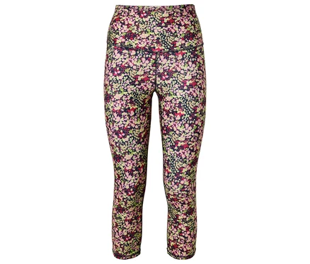 Virágmintás leggings közelképe fehér háttér előtt.