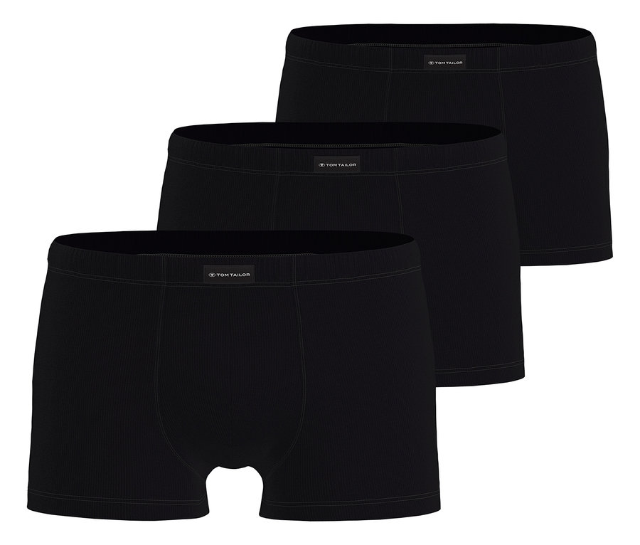 Három fekete Tom Tailor boxeralsó van egymásra helyezve.