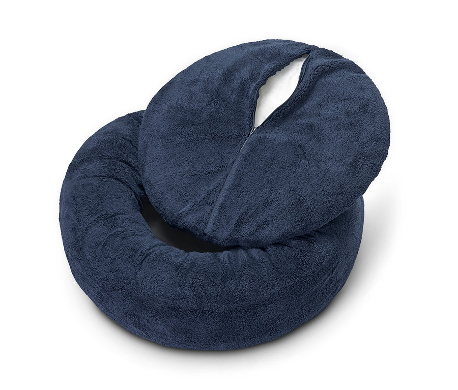 Kutyaágy, kerek, sötétkék, 60 cm.