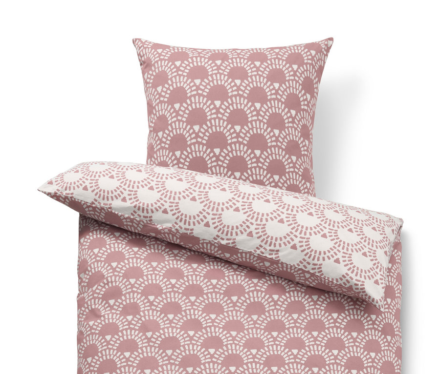 Rózsaszín jersey ágynemű normál és extra méretben, geometrikus mintával.