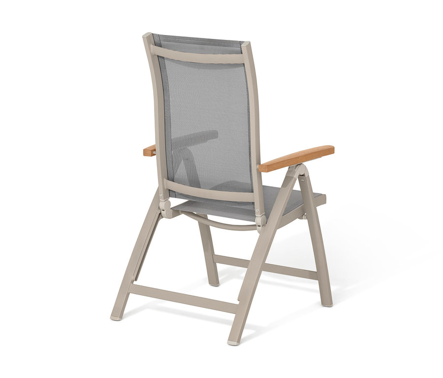 Hátulnézet egy »Liska« állítható háttámlás széknek.