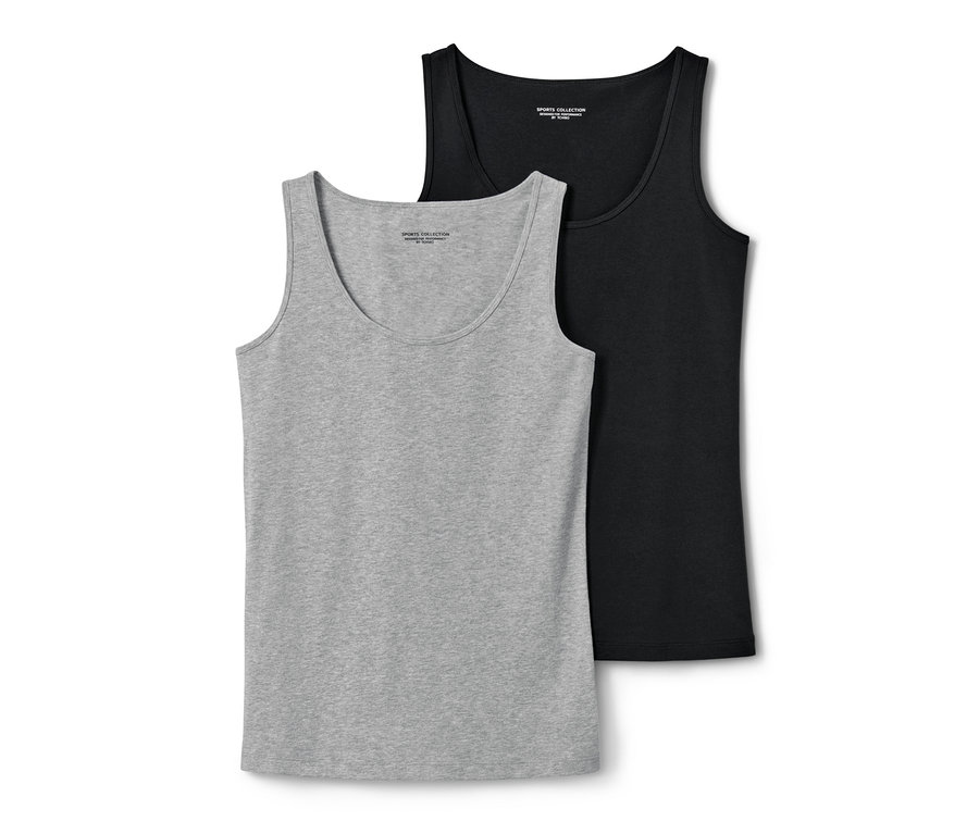 Két női top, szürke és fekete.