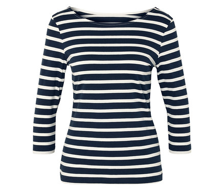 3/4-es ujjú felső, sötétkék csíkos