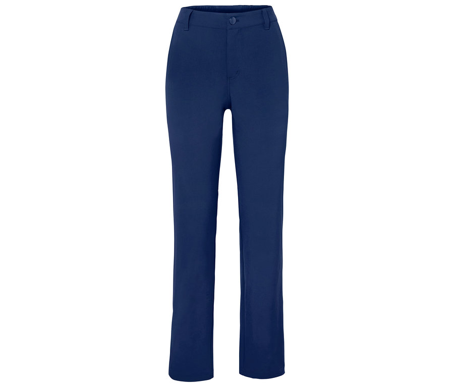 Kék nadrág gombbal.