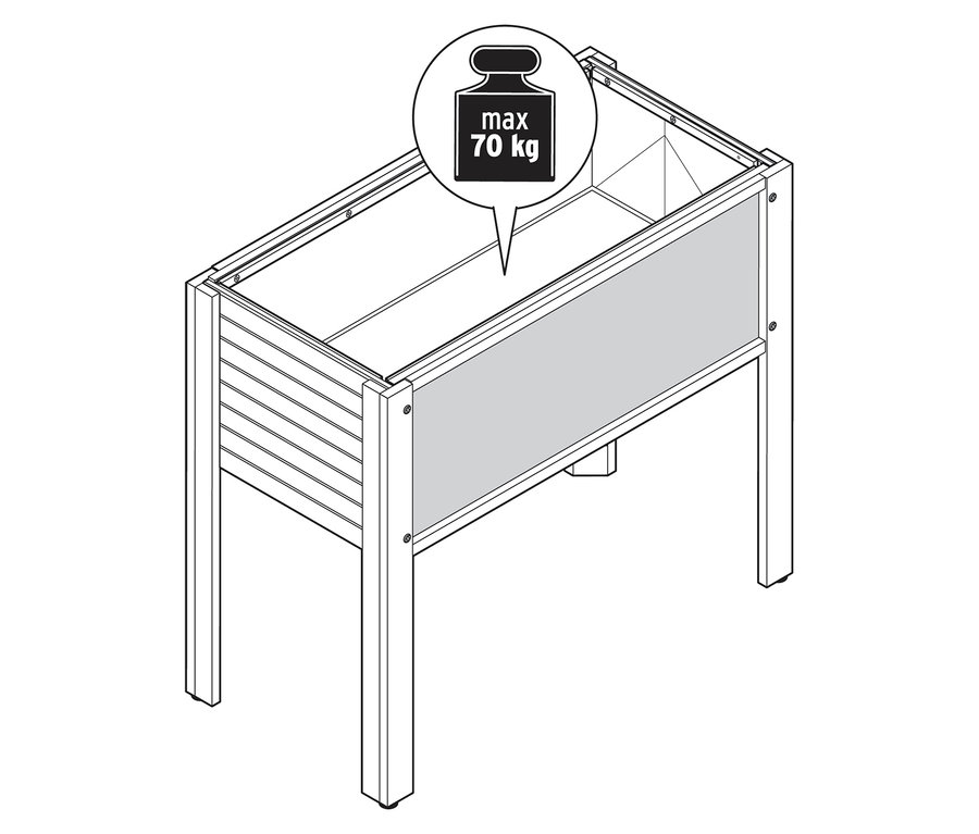Illusztráció egy gyerek magaságyásról, maximum 70 kg terhelhetőséggel.