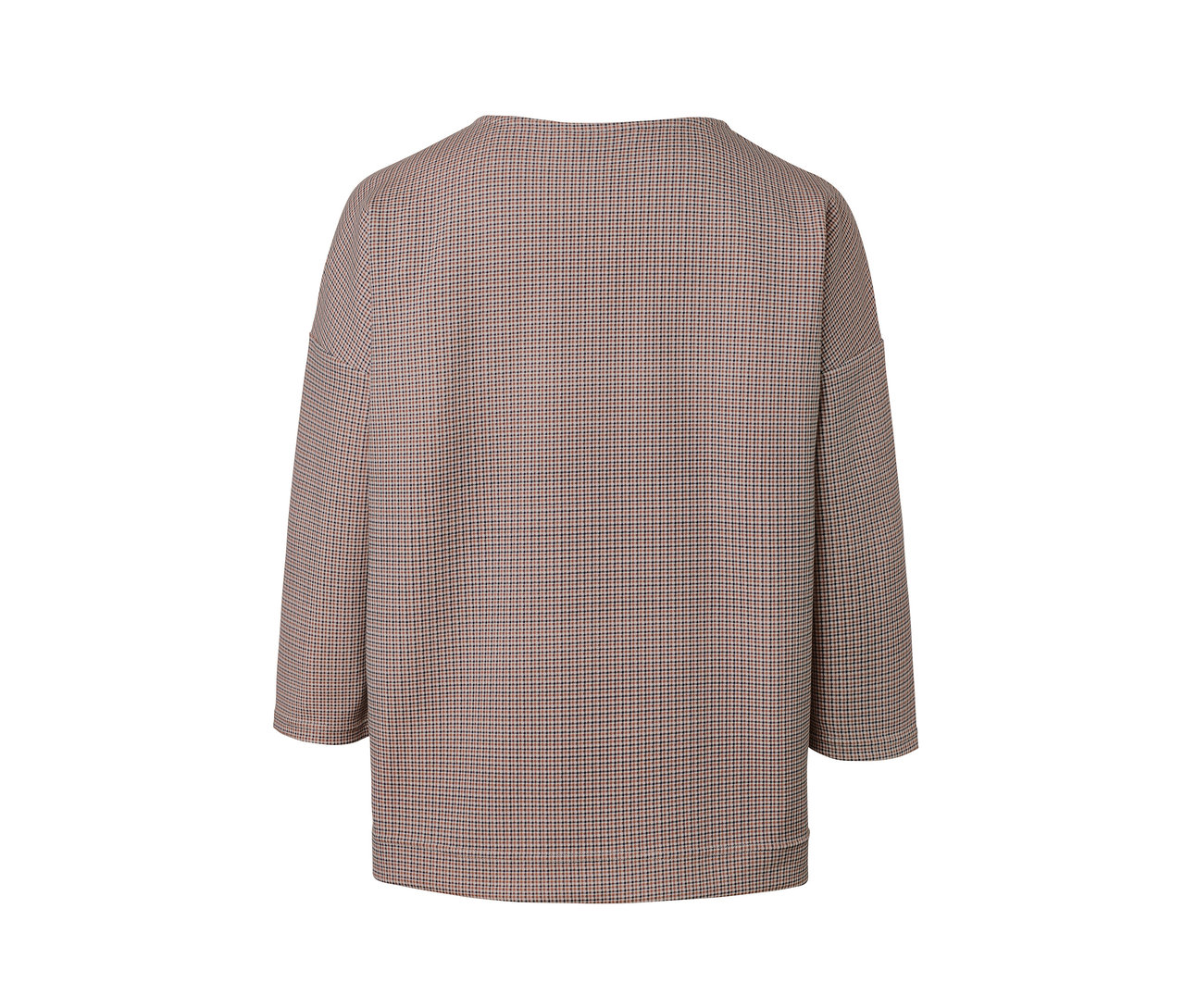 Egy kockás szabadidőfelső részlete.