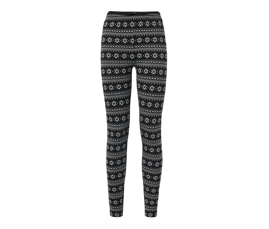 Fekete, norvég mintás női leggings.