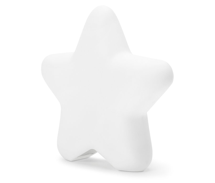 Egy fehér csillag áll fehér háttér előtt.