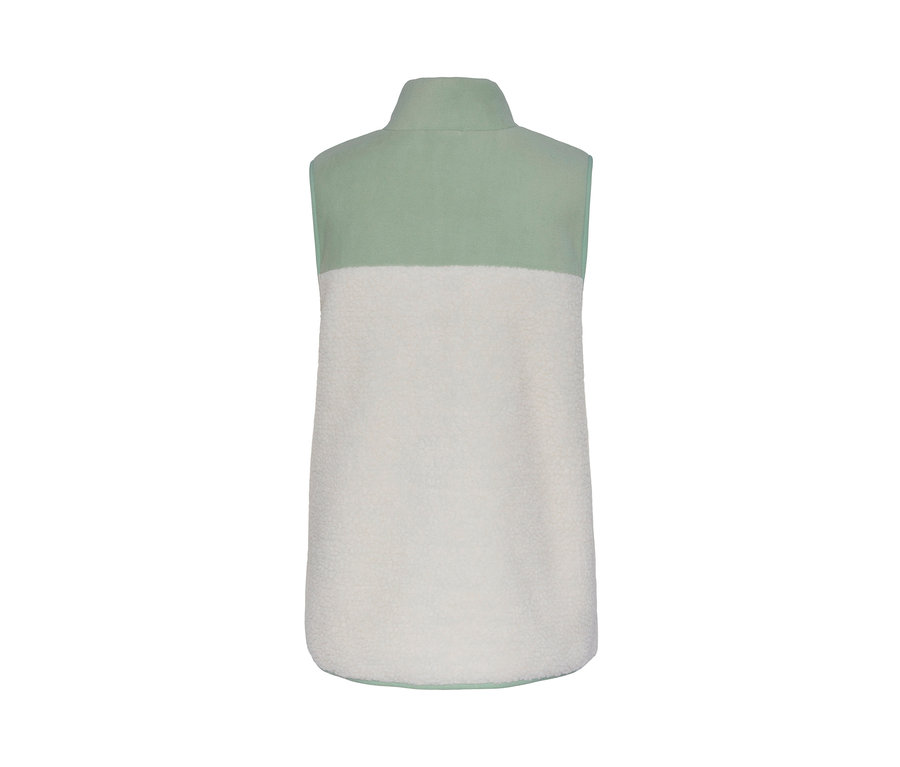 Bézs-menta plüss mellény.
