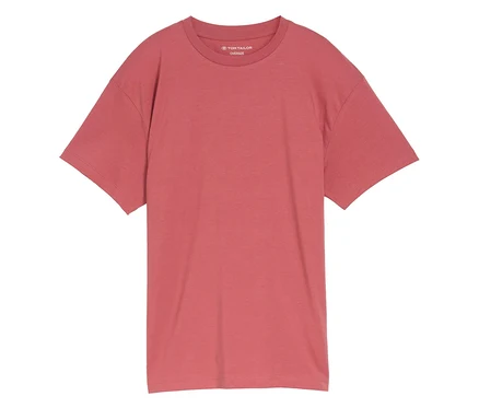 Egyszínű, korall színű Tom Tailor Oversize póló.