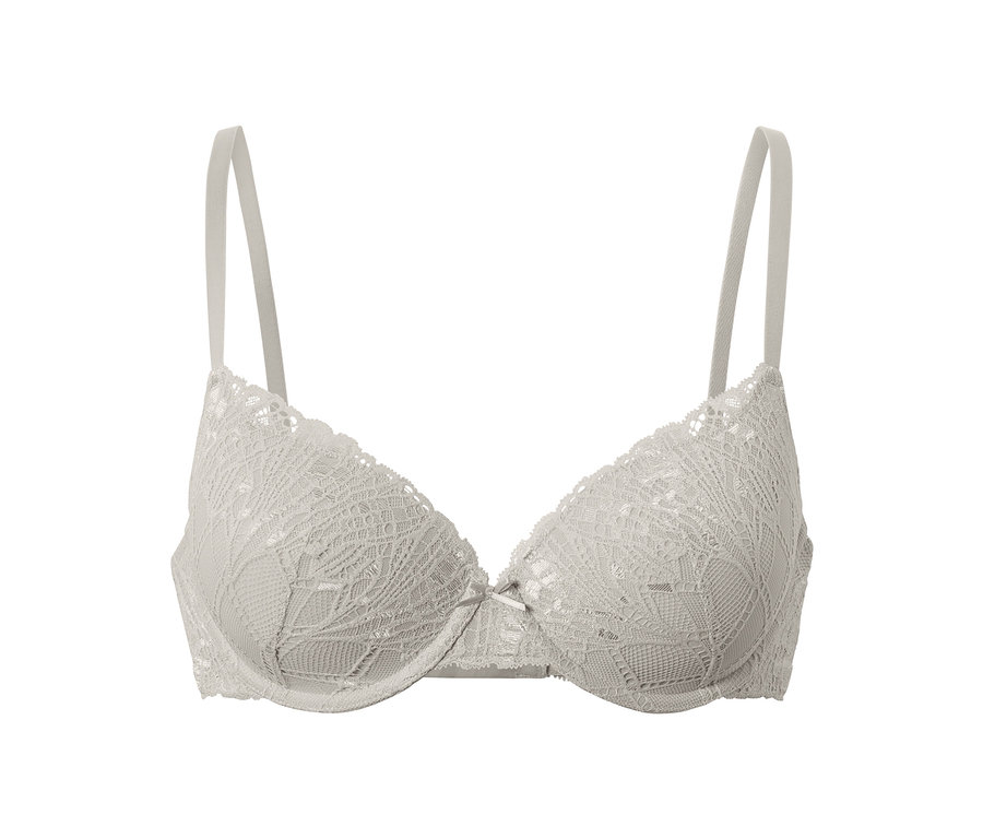 Mandula színű, csipkés női kosaras melltartó.